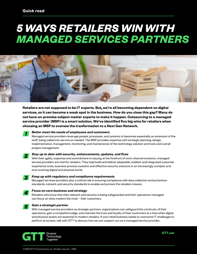 Five Ways Retailers Can Win Using Managed Services Partners - cover image